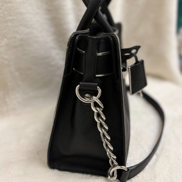 Timeless Michael Kors Hamilton Black w/Silver Trim Saffiano Leather Tote - Picture 9 of 11